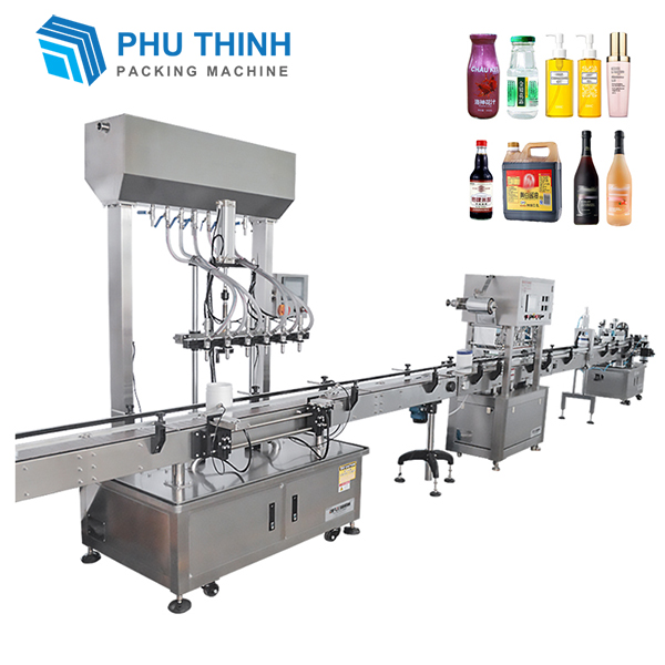 Máy Chiết Rót Dung Dịch Sệt 4 Vòi Bán Tự Động 50-5000ml