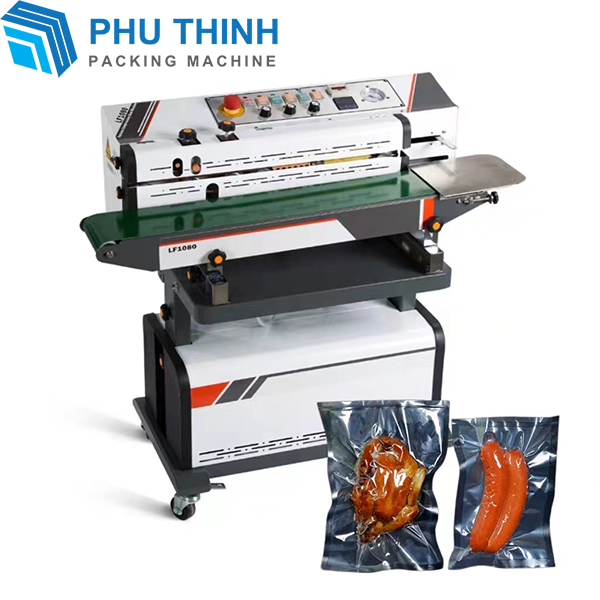 Máy Hàn Miệng Túi Liên Tục LF1080 Có Hút Chân Không
